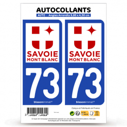 2 Autocollants plaque immatriculation 73 Savoie - Tourisme