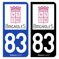 Autocollant plaque d'immatriculation 83 Brignoles - Ville