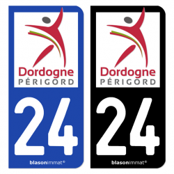 Autocollant plaque d'immatriculation 24 Dordogne - Département