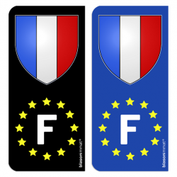 Autocollant plaque d'immatriculation F France Blason - Identifiant Européen