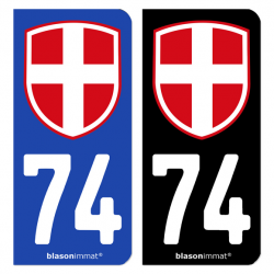 Autocollant plaque d'immatriculation 74 Pays de Savoie - Blason