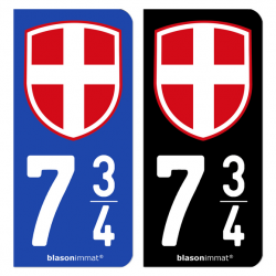 Autocollant plaque d'immatriculation 734 Pays de Savoie - Blason