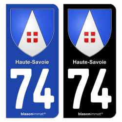 Autocollant plaque d'immatriculation 74 Haute-Savoie - Armoiries