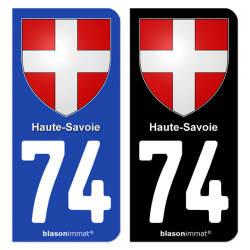 Autocollant plaque d'immatriculation 74 Haute-Savoie - Armoiries II