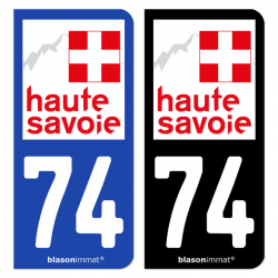 Autocollant plaque d'immatriculation 74 Haute-Savoie - Département