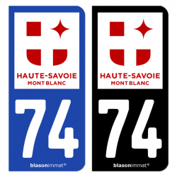 Autocollant plaque d'immatriculation 74 Haute-Savoie - Tourisme