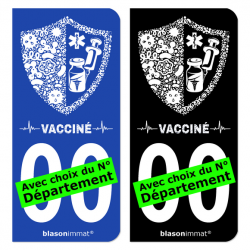 Autocollant plaque d'immatriculation Vacciné - Blason