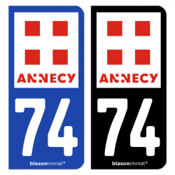 Autocollant plaque d'immatriculation 74 Annecy - Ville