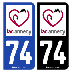 Autocollant plaque d'immatriculation 74 Annecy - Tourisme