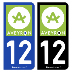 Autocollant plaque d'immatriculation 12 Aveyron - Tourisme