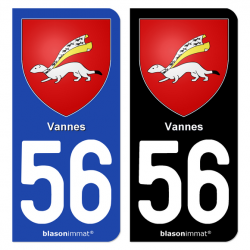 Autocollant plaque d'immatriculation 56 Vannes - Blason