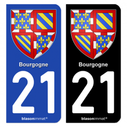 Autocollant plaque d'immatriculation 21 Bourgogne - Armoiries