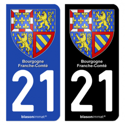 Autocollant plaque d'immatriculation 21 Bourgogne-Franche-Comté - Armoiries