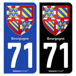 Autocollant plaque d'immatriculation 71 Bourgogne - Armoiries