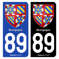 Autocollant plaque d'immatriculation 89 Bourgogne - Armoiries