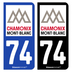 Autocollant plaque d'immatriculation 74 Chamonix-Mont-Blanc - Commune