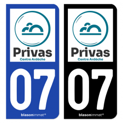 Autocollant Plaque Immatriculation 07 Privas - Pays