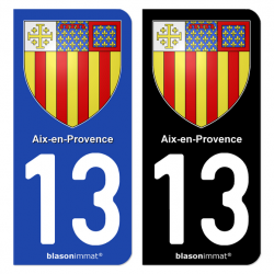 Autocollant plaque d'immatriculation 13 Aix-en-Provence - Armoiries