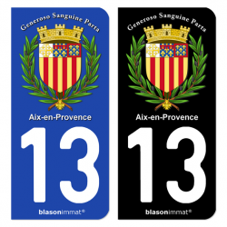 Autocollant plaque d'immatriculation 13 Aix-en-Provence - Armoiries