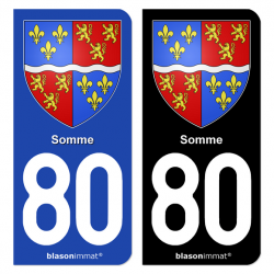 Autocollant plaque d'immatriculation 80 Somme - Armoiries