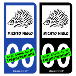 Autocollant plaque d'immatriculation Hérisson - Michto Niglo