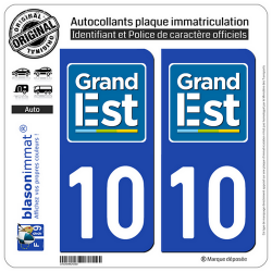 Jeu de 2 Stickers pour plaques d'immatriculation auto - Modèle : 10 Champagne-Ardenne - LogoType