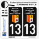 2 Stickers plaque immatriculation Auto 13 Région Sud - LT Carbone-Style