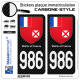 2 Stickers plaque immatriculation Auto 986-H Wallis-et-Futuna - COM Carbone-Style