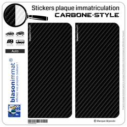 2 Stickers plaque immatriculation Auto Incognito de Droite - Carbone-Style