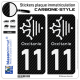 2 Stickers plaque immatriculation Auto 11 Occitanie Croix - Carbone-Style