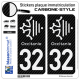 2 Stickers plaque immatriculation Auto 32 Occitanie Croix - Carbone-Style