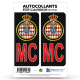 2 Stickers plaque immatriculation Auto Automobile MC-Rouge Club de Monaco - Carbone-Style