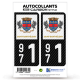 2 Stickers plaque immatriculation Auto 971 Saint-Barthélemy - COM Carbone-Style