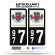 2 Stickers plaque immatriculation Auto 977 Saint-Barthélemy - COM Carbone-Style